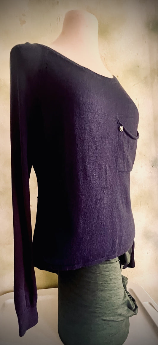 Kerisma Purple Sheer Back Long Sleeve Top Size S