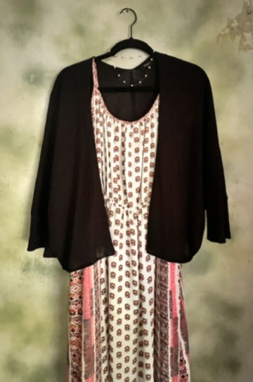 Cupio Sheer Black Open-Front Cardigan — Size S/M