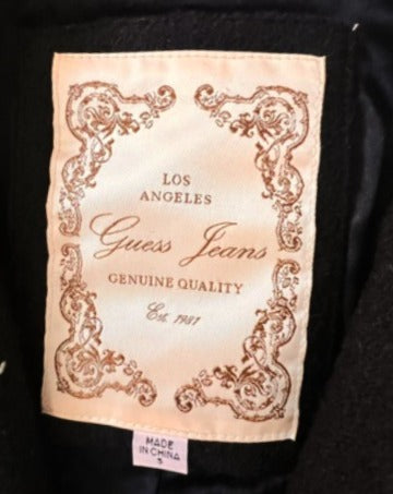 GUESS Jeans Black Wool-Blend Studded Moto Jacket