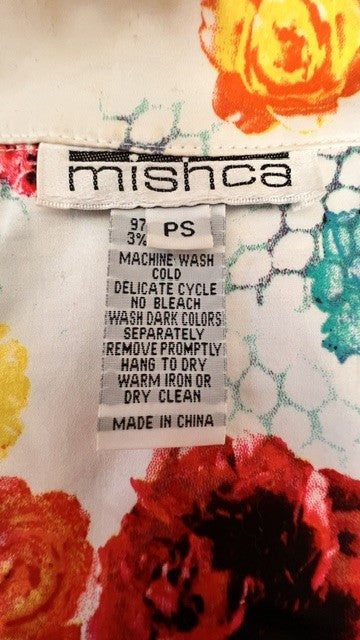Mishca Petite Small Bold Floral Zip-Up Blouse/Jacket
