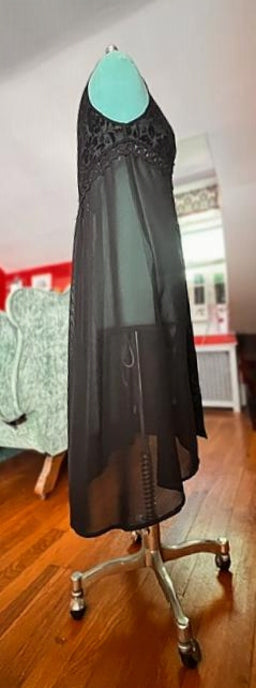 Band of Gypsies Black Sheer Velvet Floral Duster – Size Small
