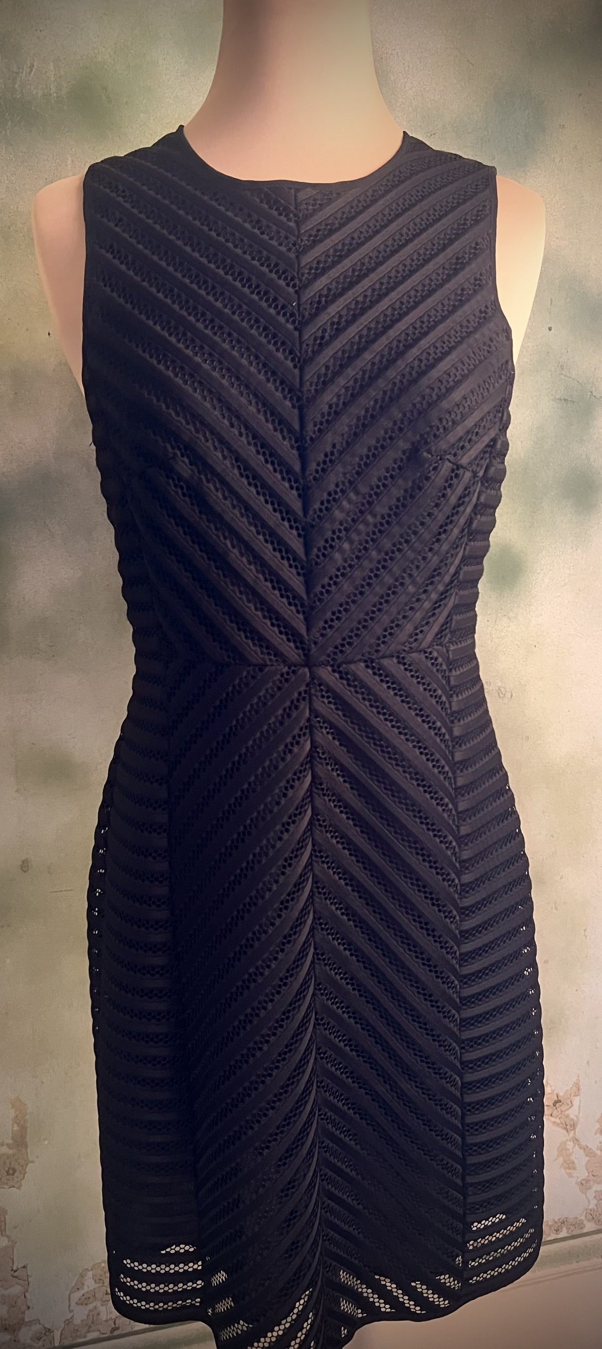 H&M Black Chevron Lace Fit & Flare