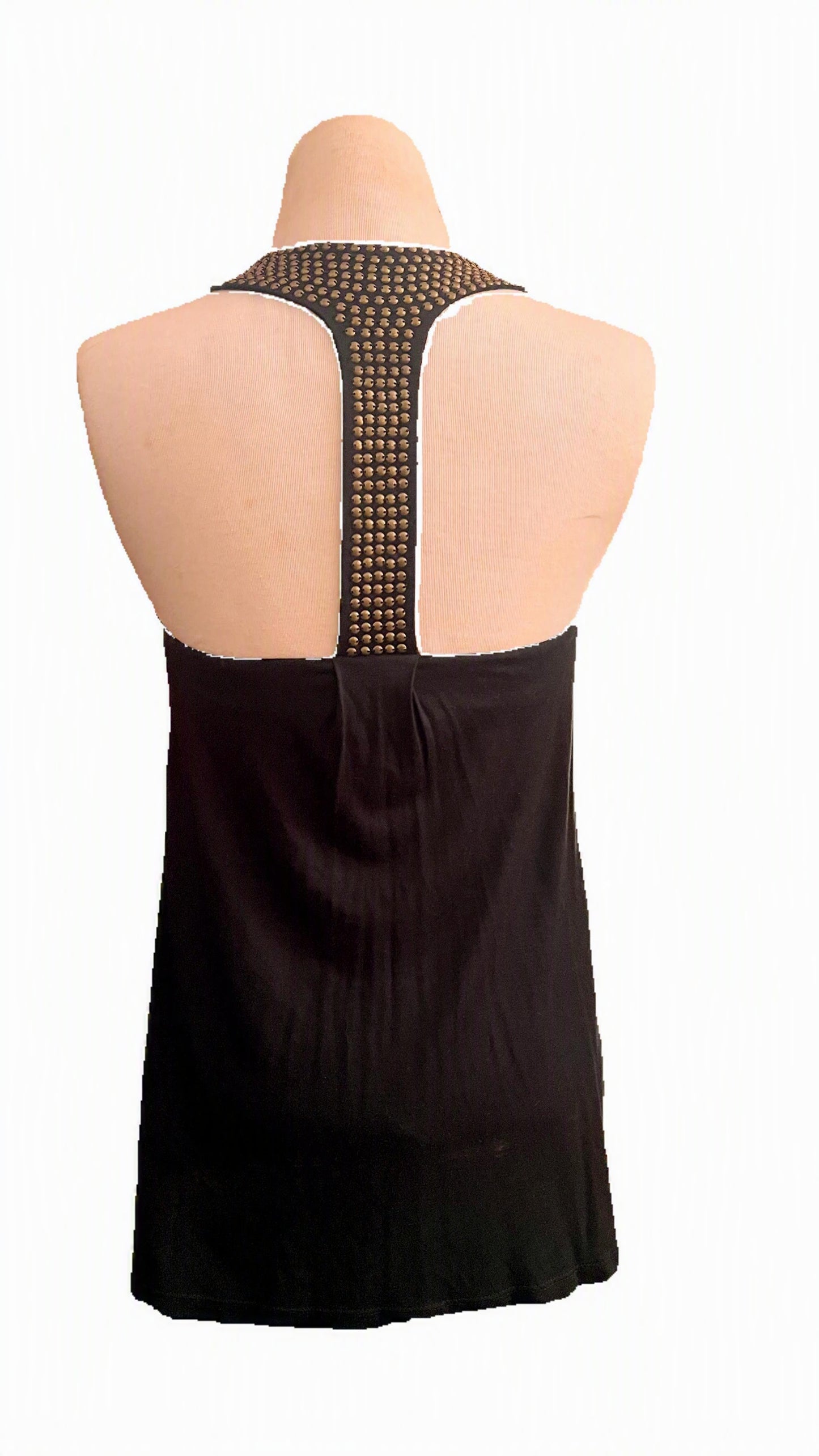 Spense Black Studded Racerback Babydoll Tank Top XS