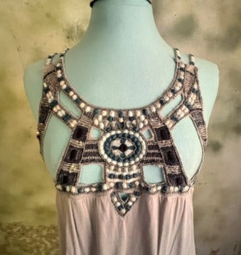 Free People Embellished Boho Tunic Top – Size Medium