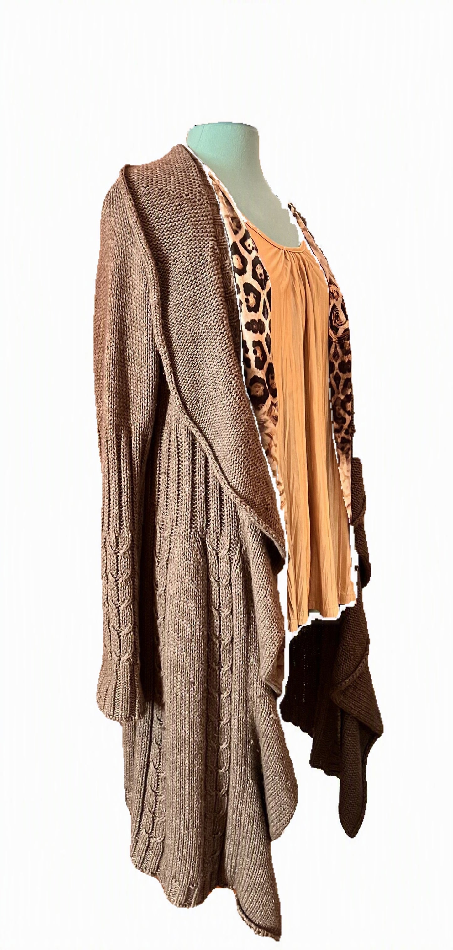 S Twelve Boho Leopard “Cougar” Vest with Graphite Fringe | Statement Layer