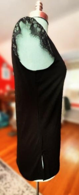 Black Eyelash Lace Cap Sleeve Top S Free People Style