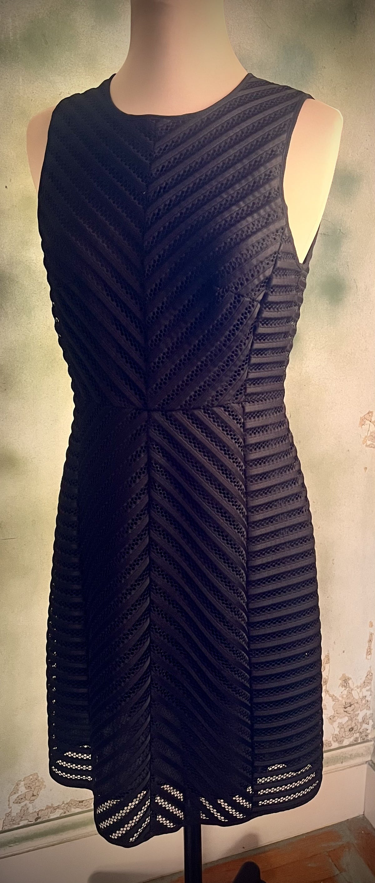 H&M Black Chevron Lace Fit & Flare