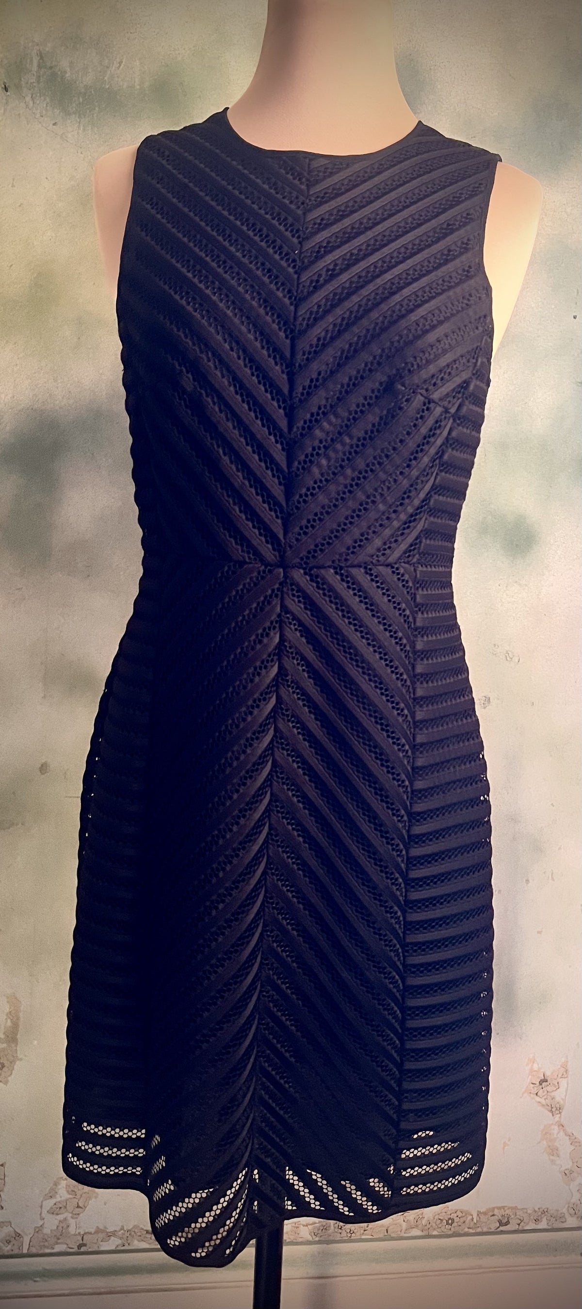 H&M Black Chevron Lace Fit & Flare