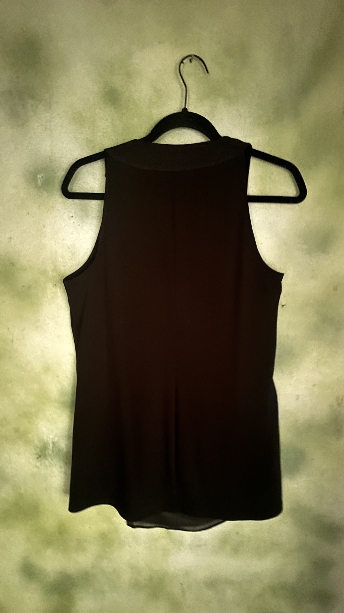 White House Black Market Sleeveless Draped Overlay Blouse – Black Size Small