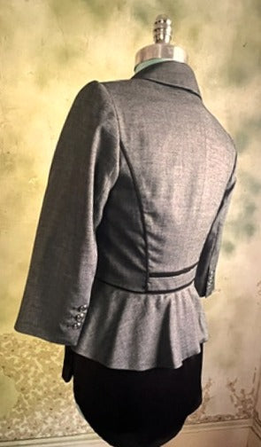 White House Black Market Gray Peplum Blazer – Size 4