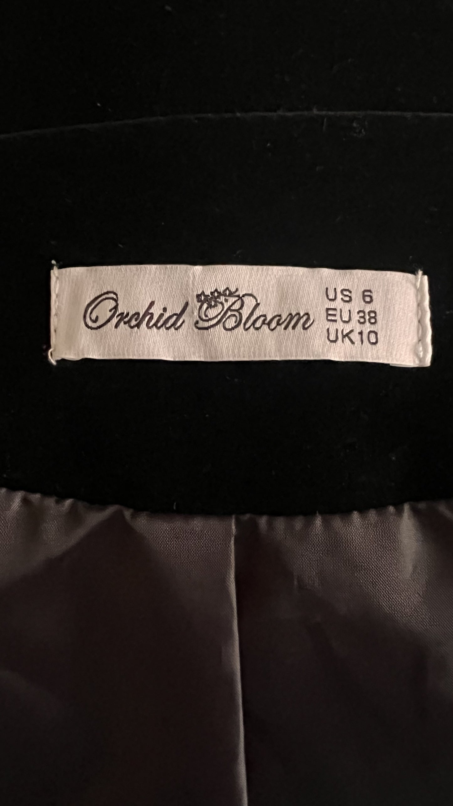 Black Velvet Military Jacket with Braided Trim & Silver Buttons