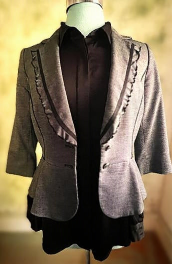 White House Black Market Gray Peplum Blazer – Size 4
