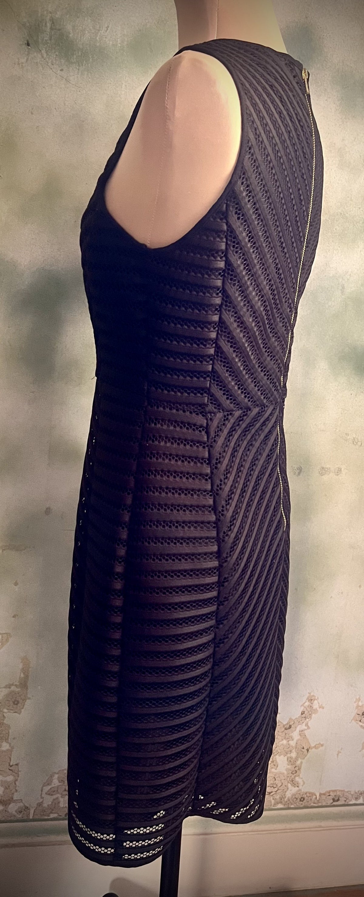 H&M Black Chevron Lace Fit & Flare