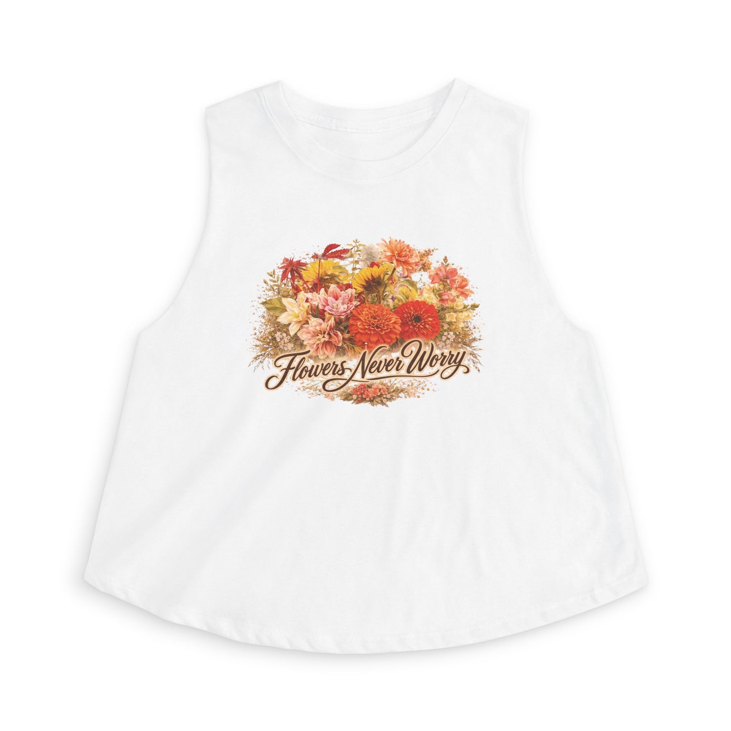 “Flowers Never Worry” Boho Tank