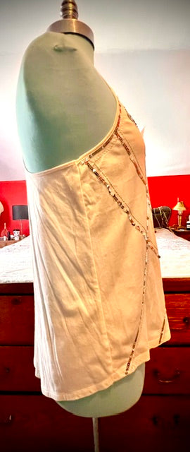 Express Embellished Sequin Art Deco Tank Top Size M