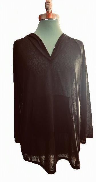Black Beach Bundle Sheer Hooded Cover-Up Palazzo Pants + 3 Swim Bottoms S