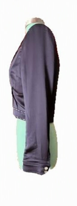 NWT bebe Navy Satin Cropped Jacket – Size 6