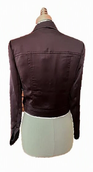 NWT bebe Navy Satin Cropped Jacket – Size 6