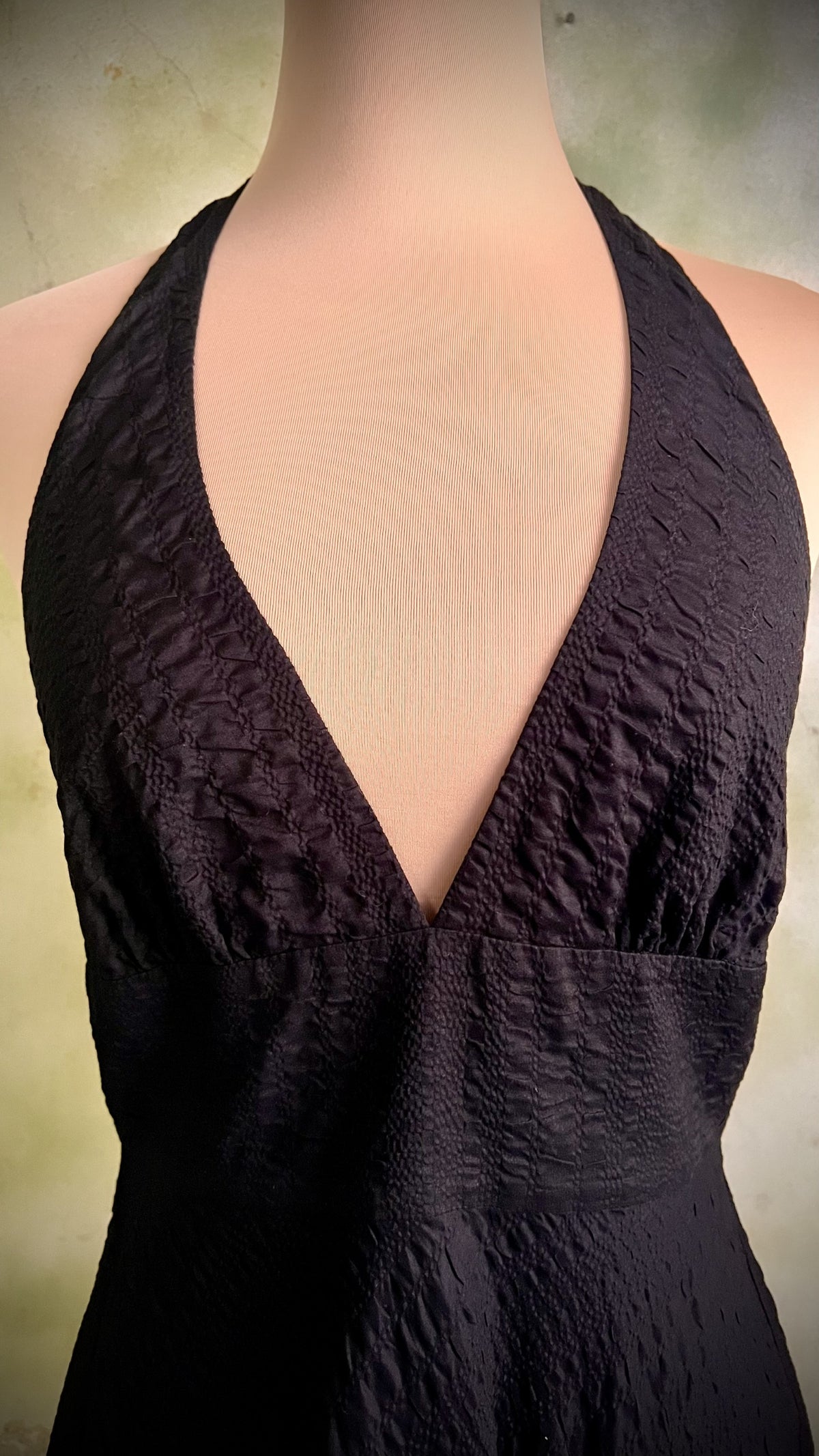 J.Crew Black Cotton Halter Midi Dress Size 4 Open Back
