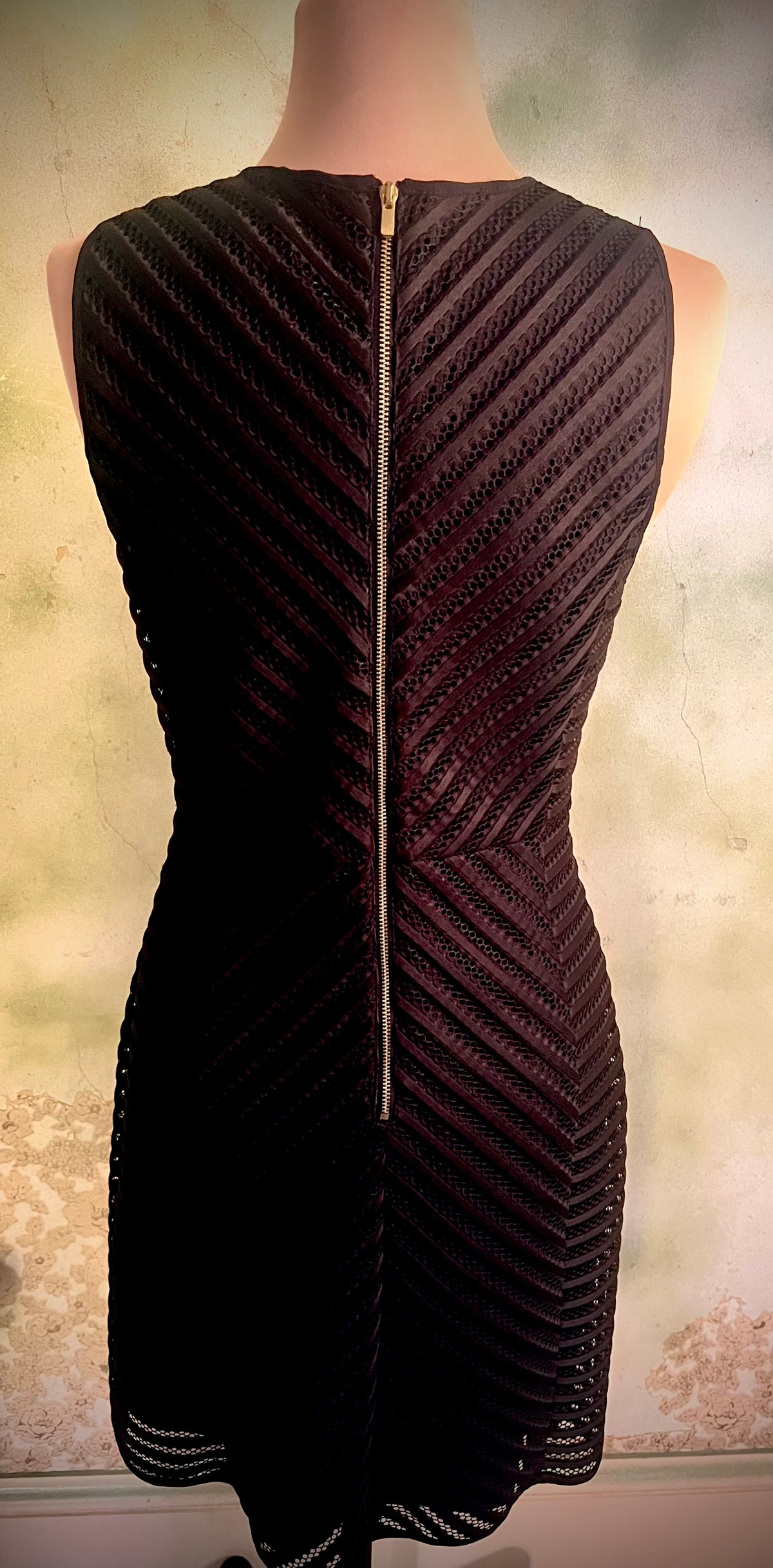 H&M Black Chevron Lace Fit & Flare