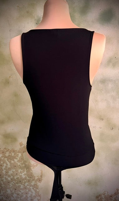 Express Black Bodysuit Size Small V Neck Faux Leather