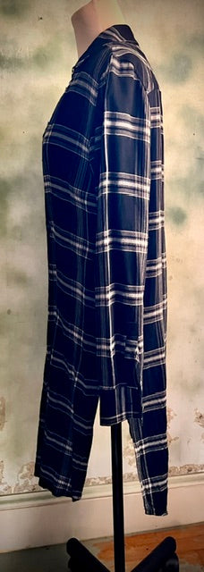 Tommy Hilfiger XS Black White Plaid Tunic Shirt Dress