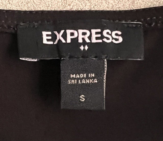 Express Black Bodysuit Size Small V Neck Faux Leather