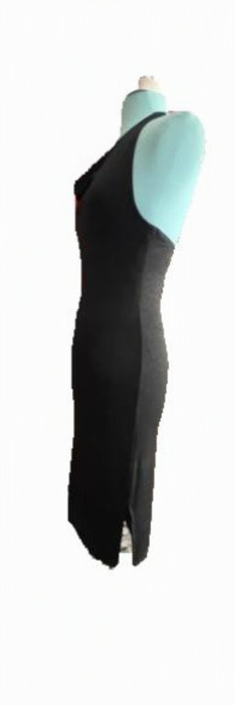 Black Halter Cowl Neck Midi Dress – Size Medium