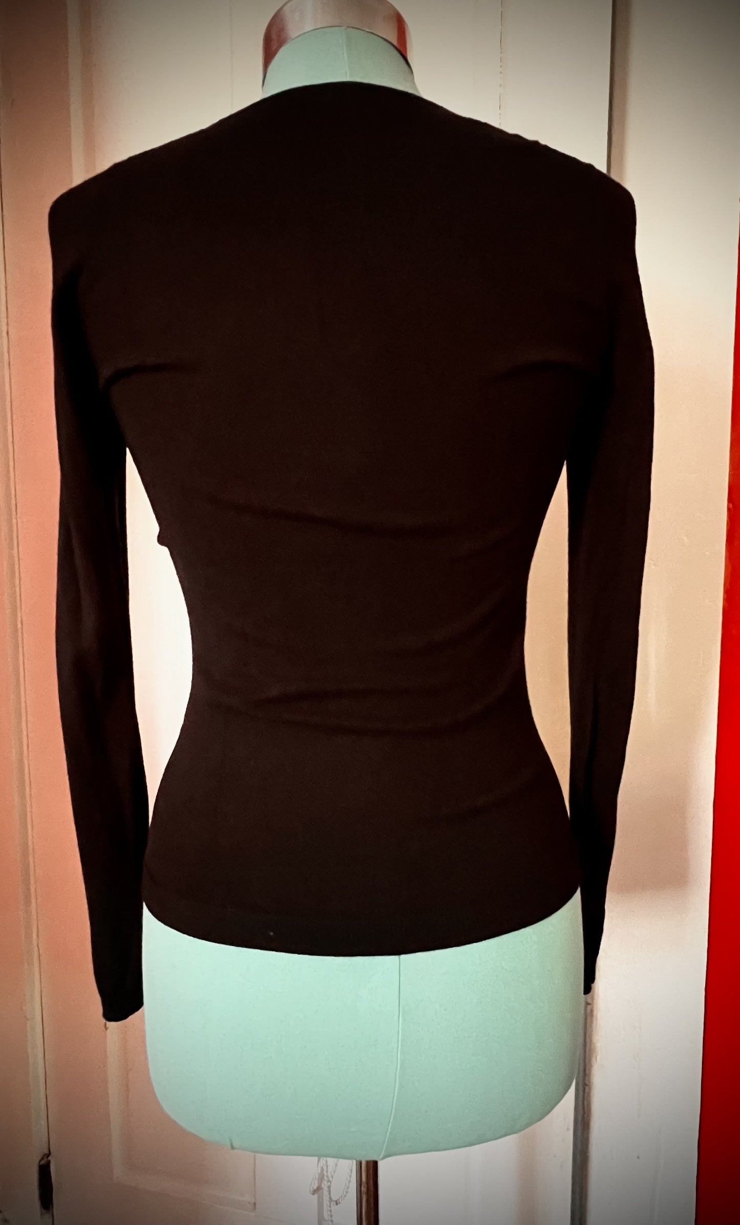 ✨ EXPRESS Black Ruched Long-Sleeve Top — XS