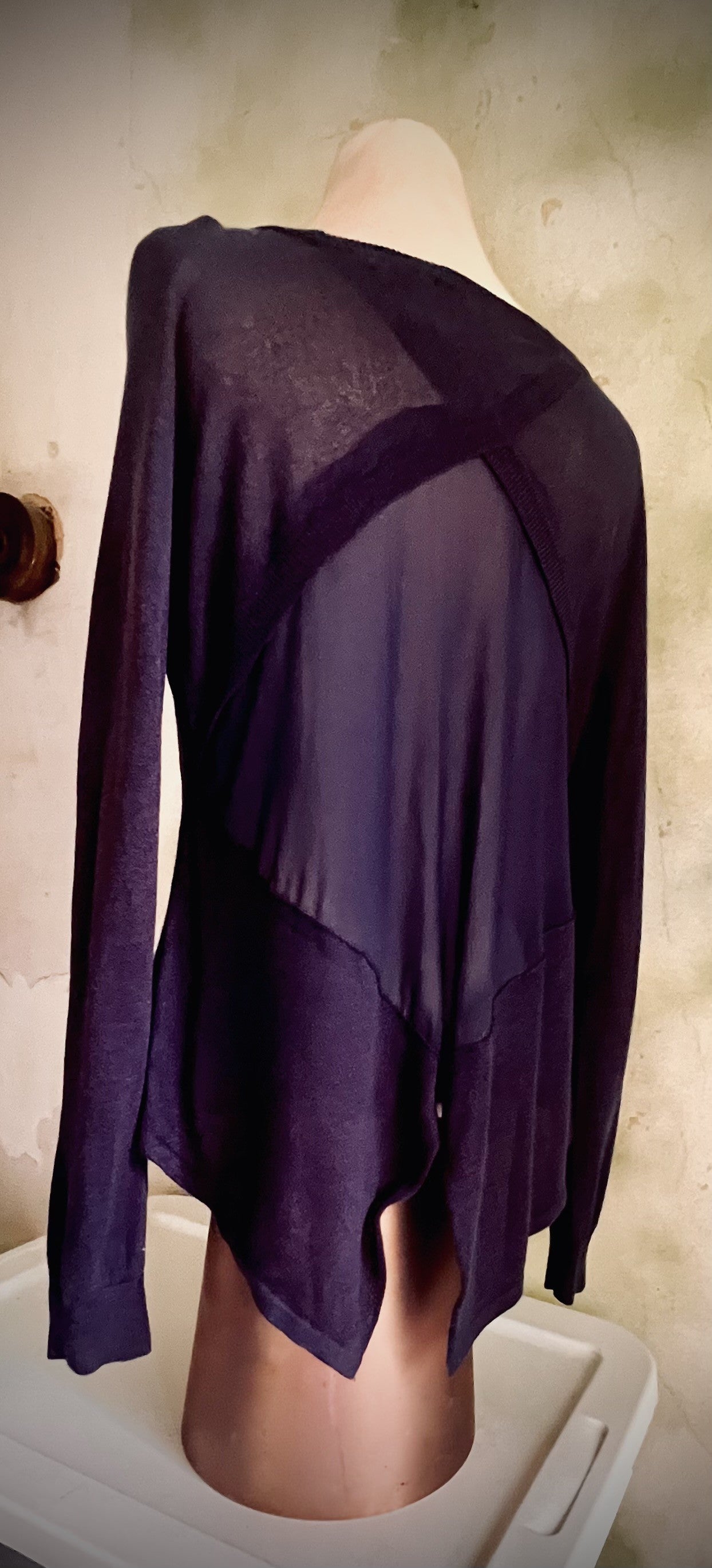 Kerisma Purple Sheer Back Long Sleeve Top Size S