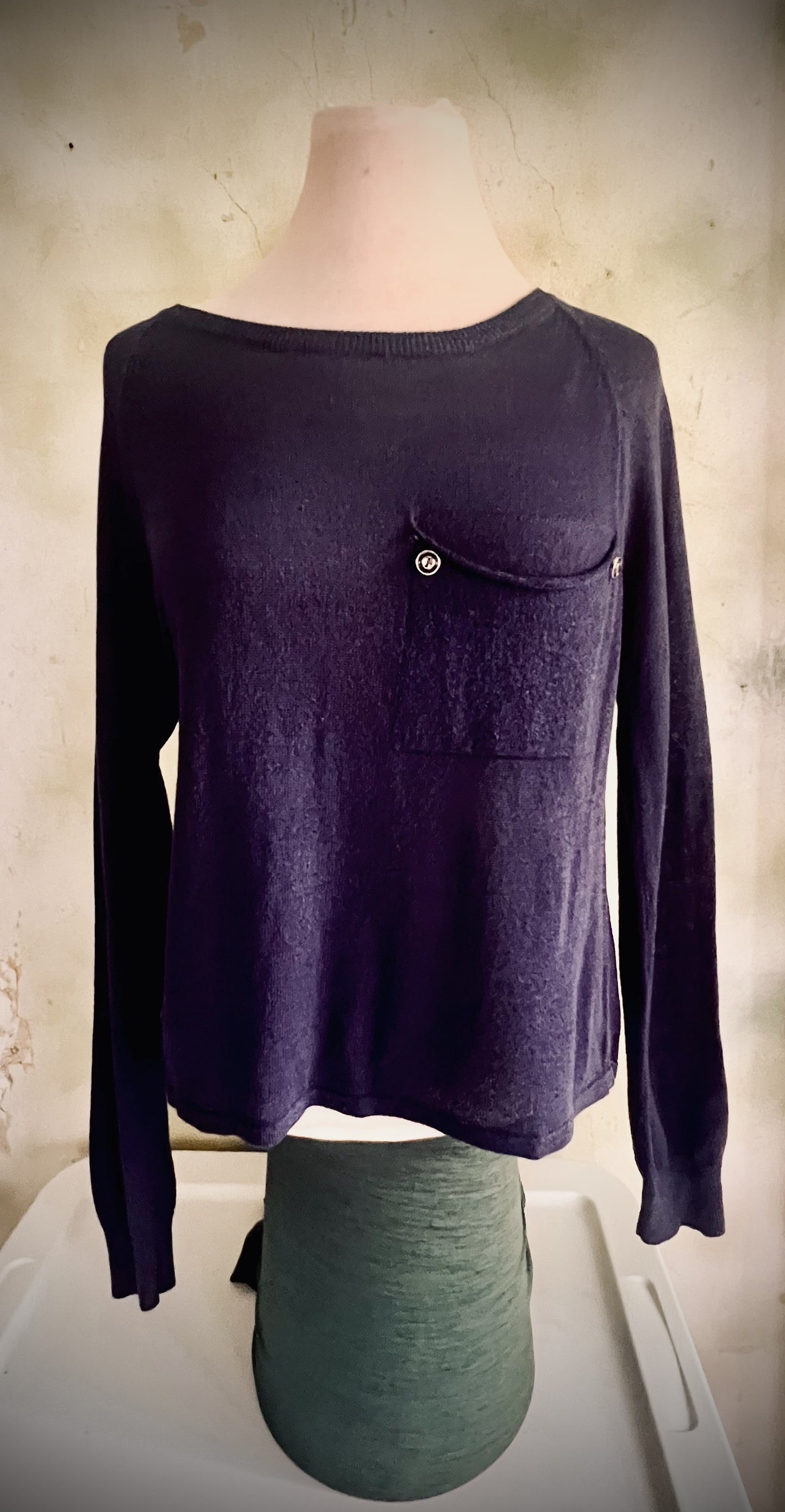 Kerisma Purple Sheer Back Long Sleeve Top Size S