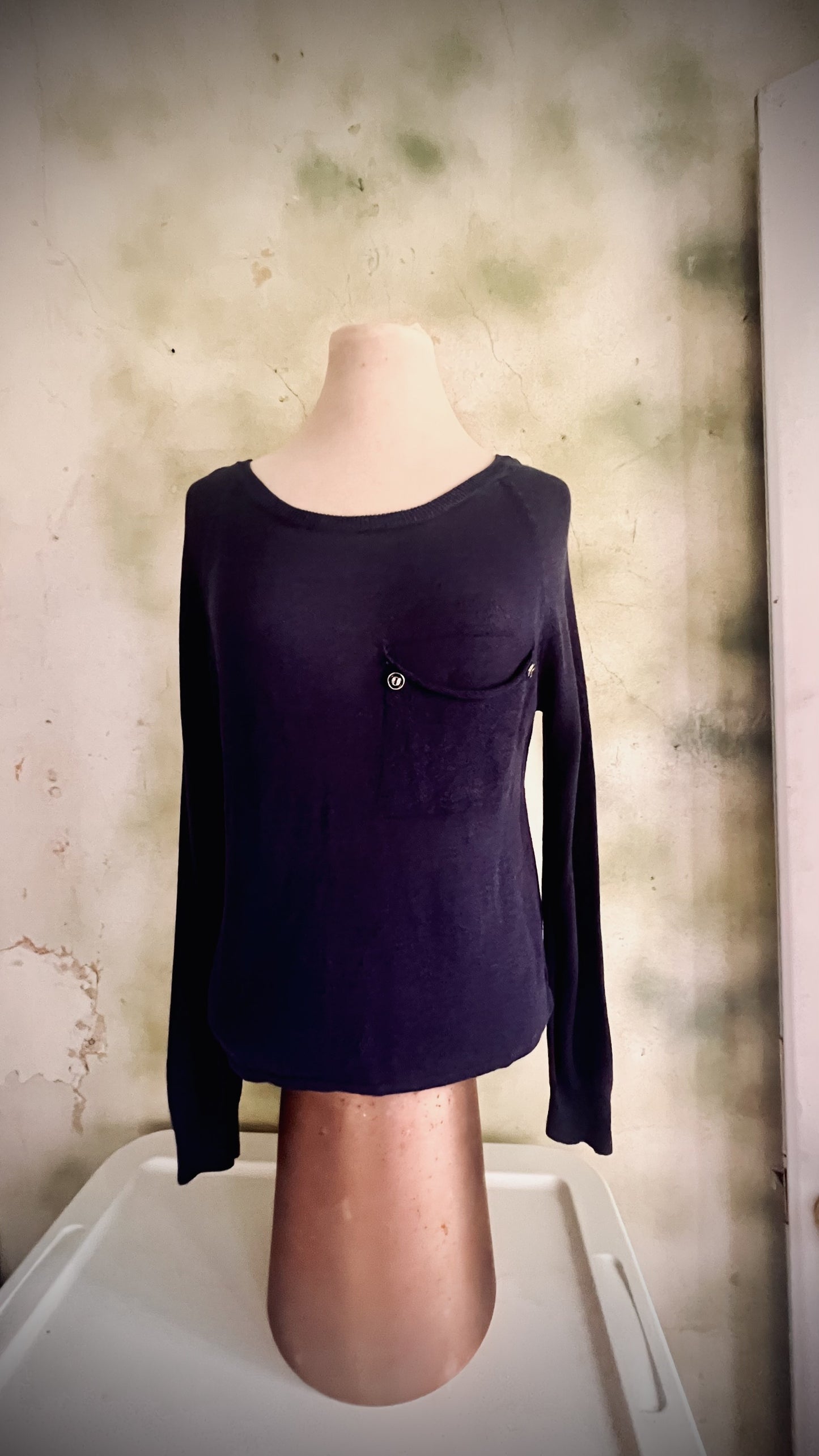 Kerisma Purple Sheer Back Long Sleeve Top Size S
