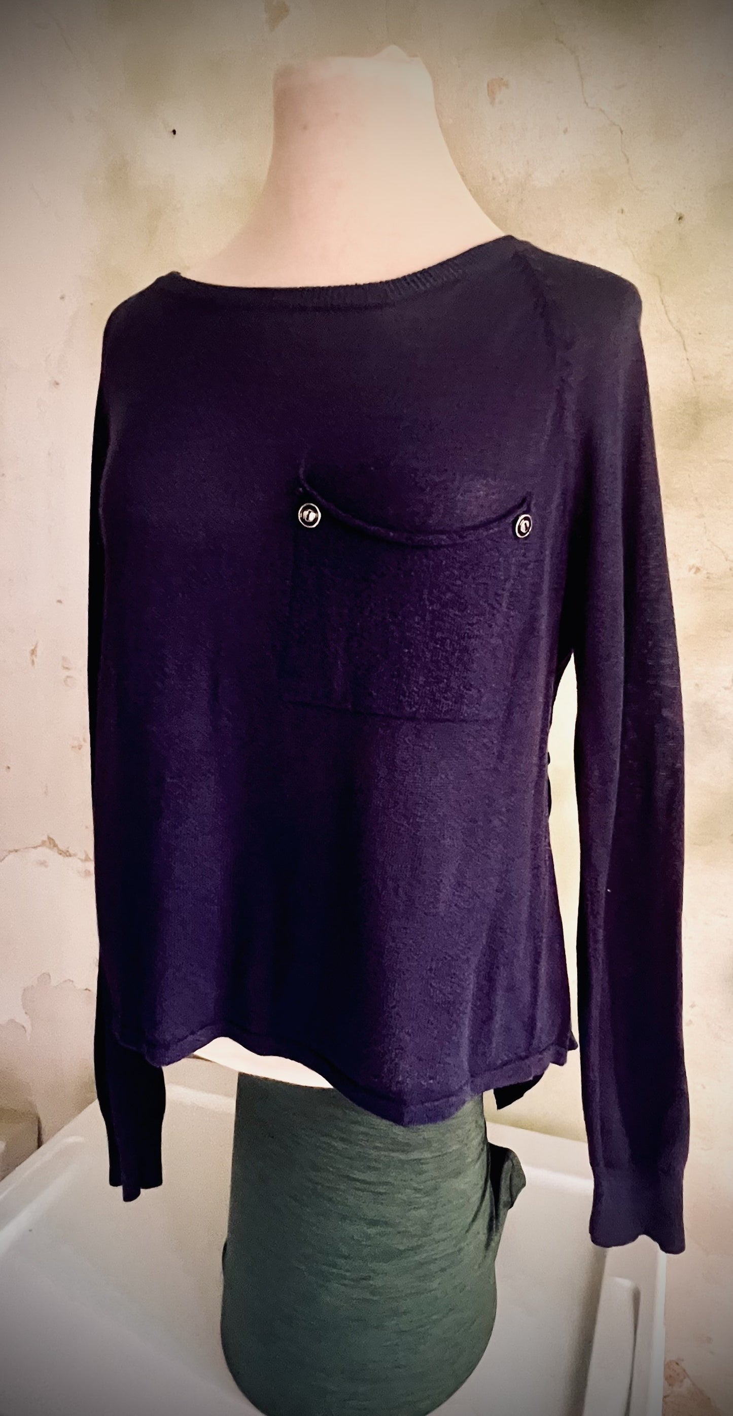 Kerisma Purple Sheer Back Long Sleeve Top Size S