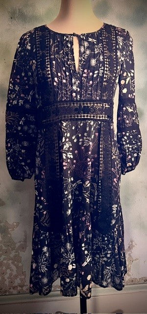 Anthropologie Moulinette Soeurs Size 2 Floral Dragonfly Boho Dress