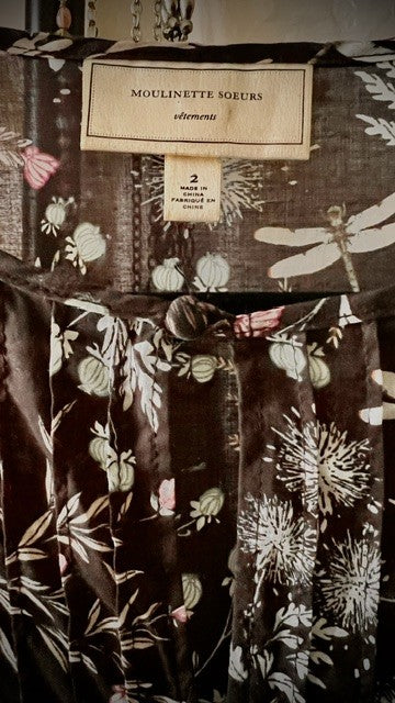 Anthropologie Moulinette Soeurs Size 2 Floral Dragonfly Boho Dress