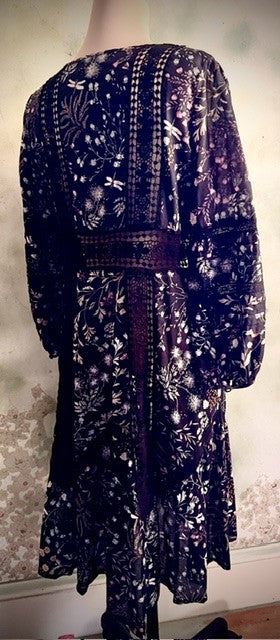 Anthropologie Moulinette Soeurs Size 2 Floral Dragonfly Boho Dress