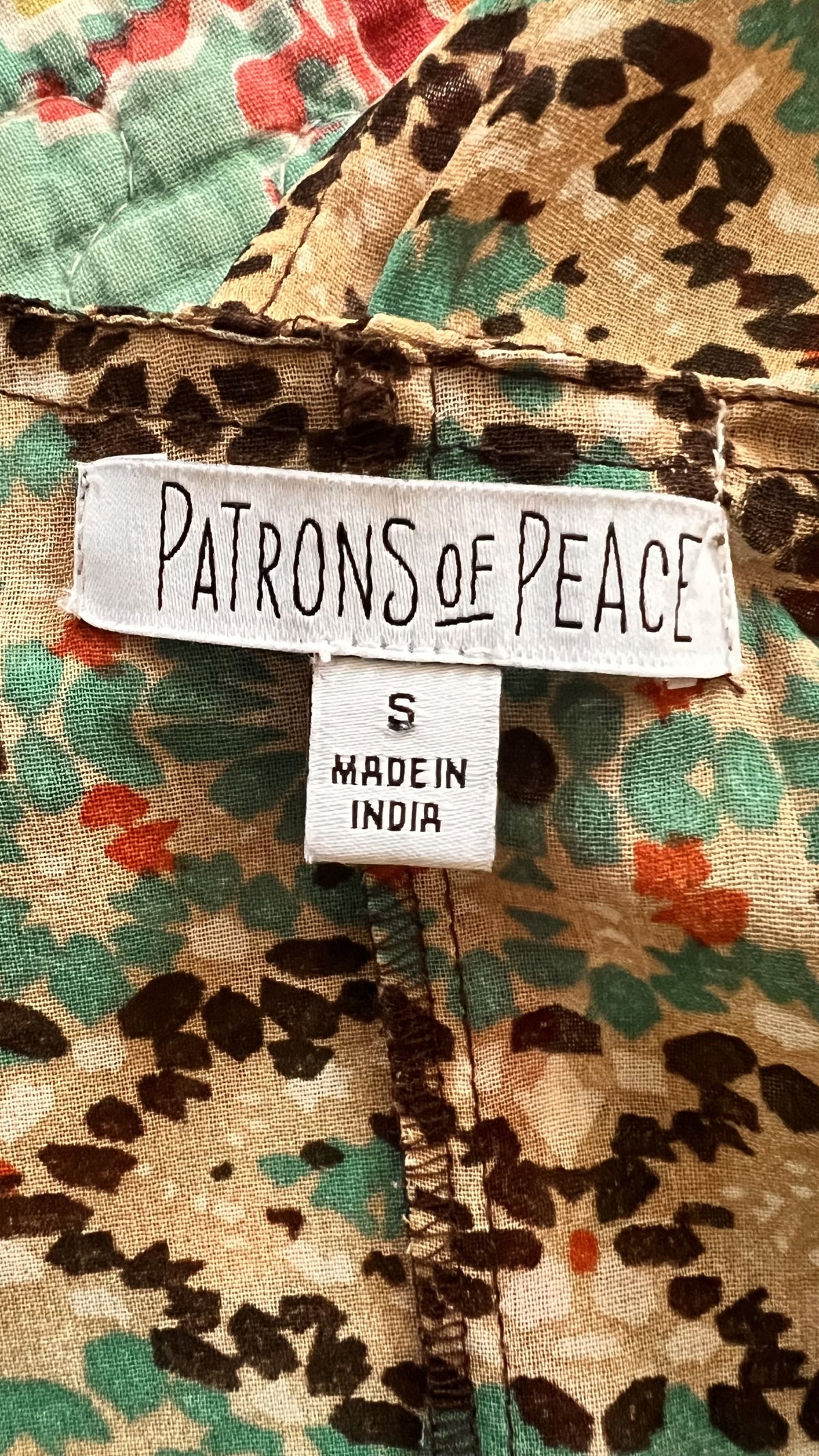 Patrons of Peace Small Boho Printed Handkerchief Hem Flowy Tank Top