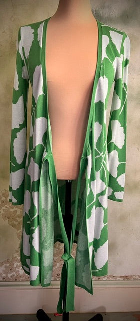 Diane von Furstenberg DVF Green White Floral Wrap Dress XXS