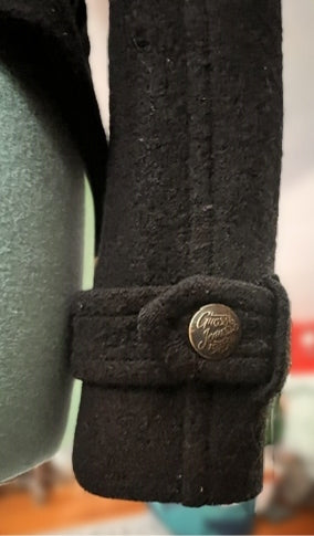 GUESS Jeans Black Wool-Blend Studded Moto Jacket