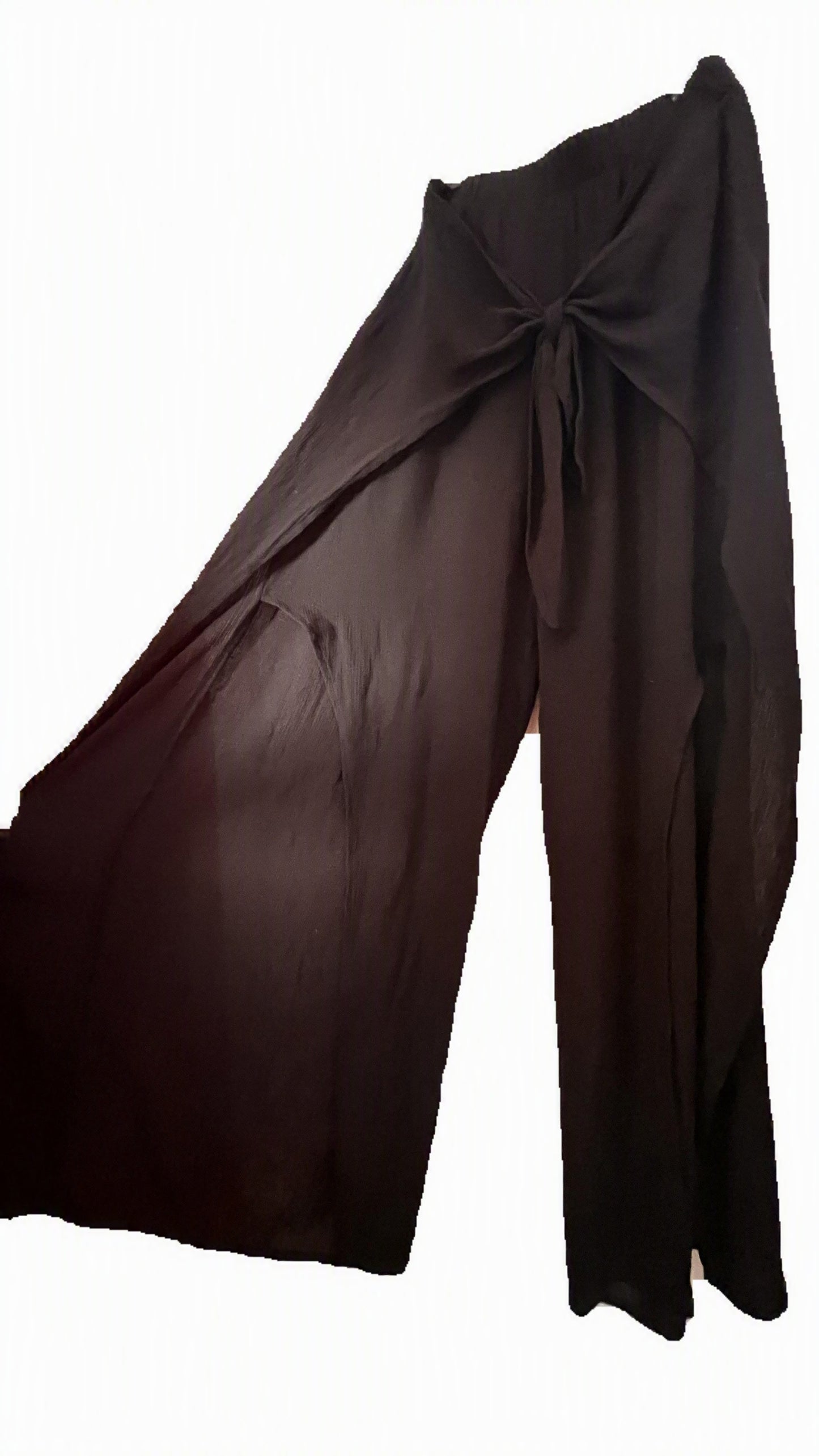 Black Beach Bundle Sheer Hooded Cover-Up Palazzo Pants + 3 Swim Bottoms S