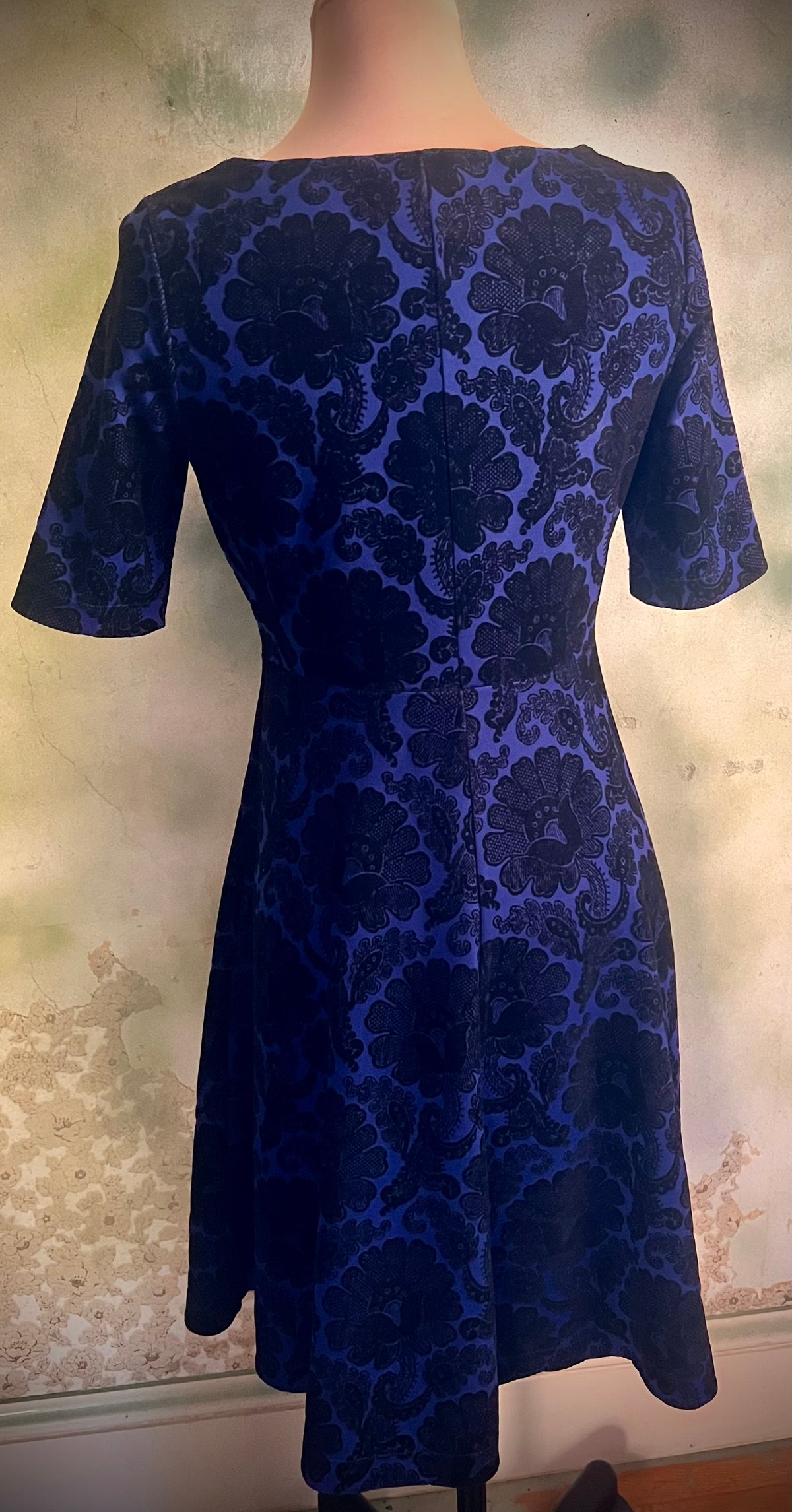 Lands’ End XS Petite Blue Black Floral