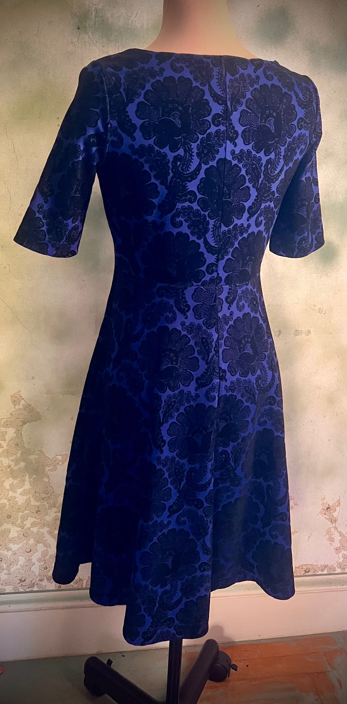 Lands’ End XS Petite Blue Black Floral