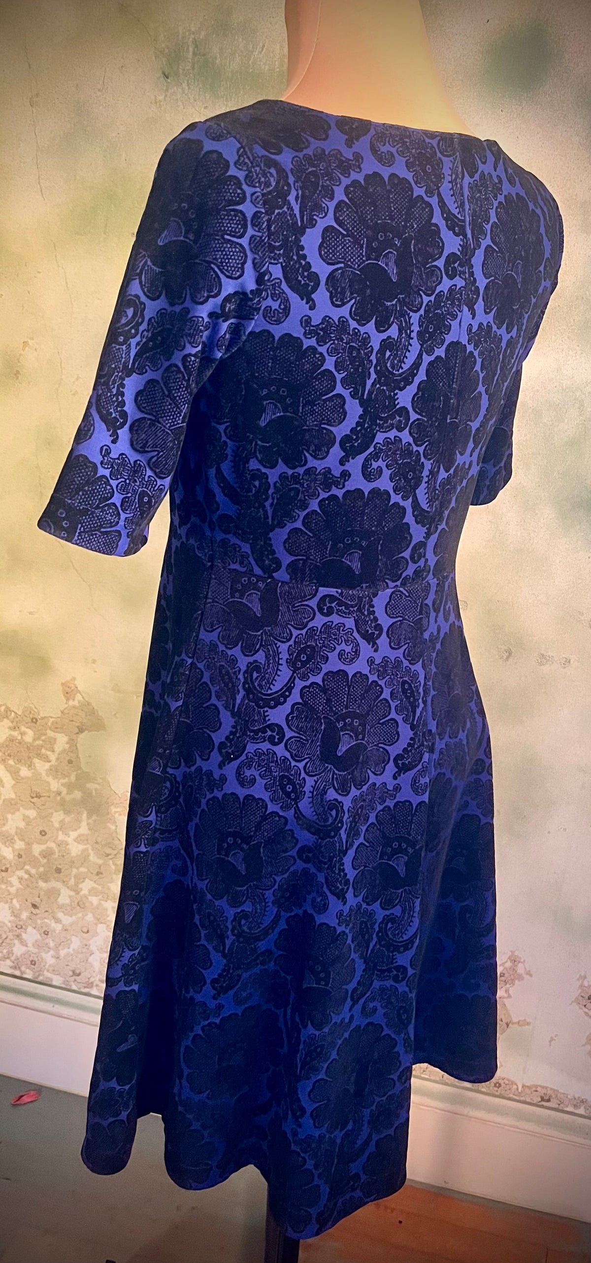 Lands’ End XS Petite Blue Black Floral