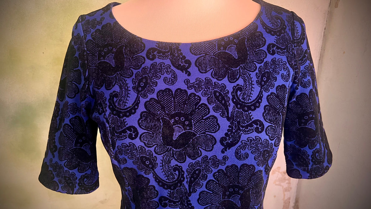 Lands’ End XS Petite Blue Black Floral