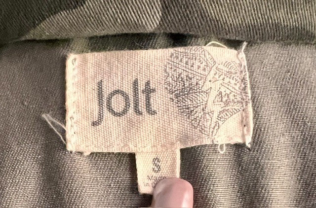 Jolt Gray Camo Utility Jacket Hooded Military Anorak Size Small