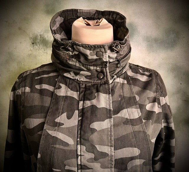Jolt Gray Camo Utility Jacket Hooded Military Anorak Size Small