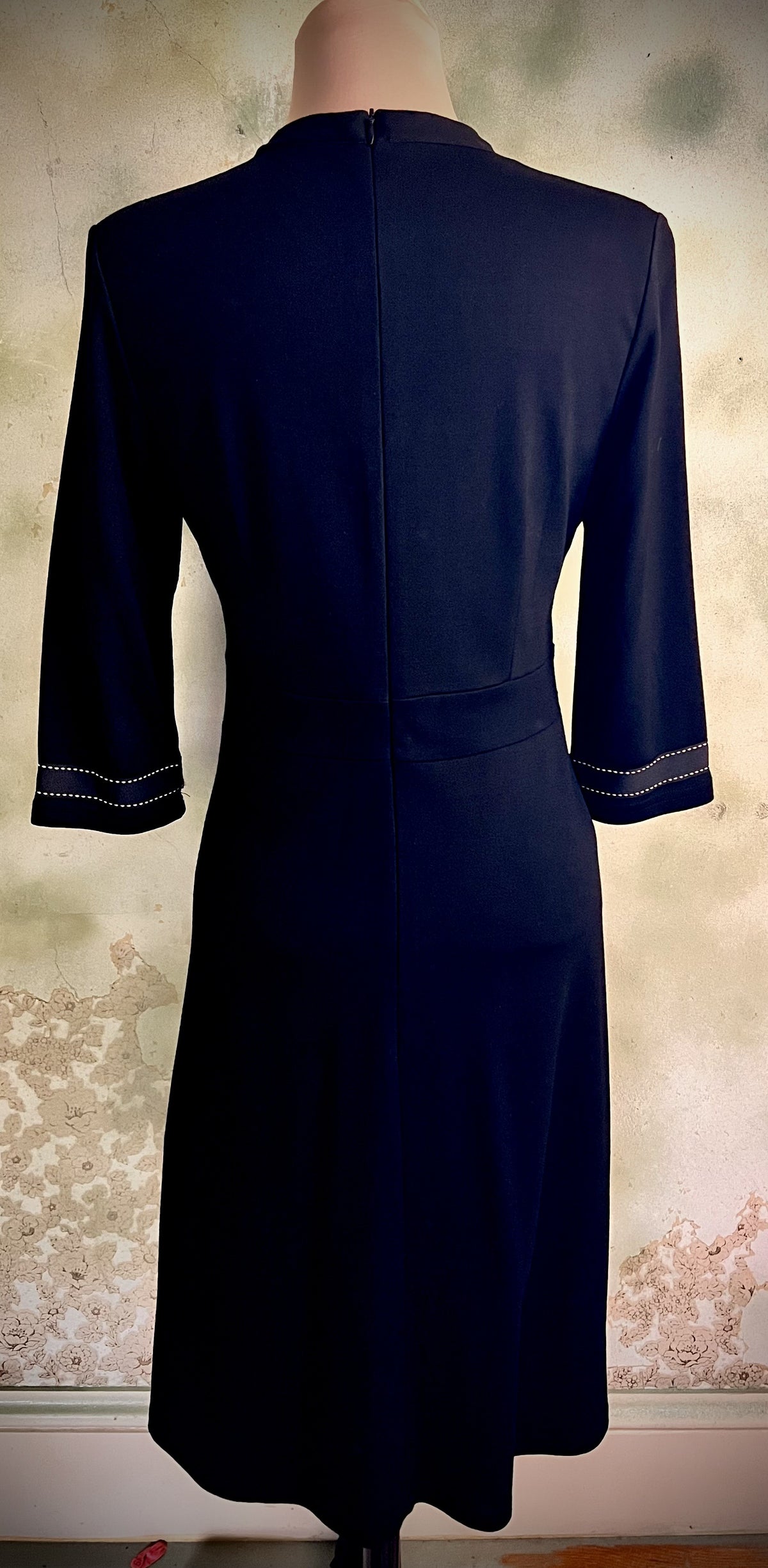 Homeyee Black Fit & Flare Dress Size 4 Contrast Stitching
