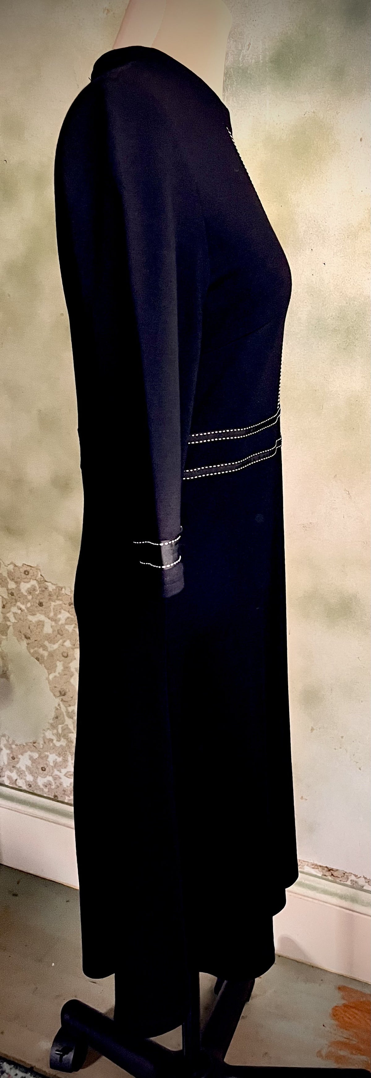 Homeyee Black Fit & Flare Dress Size 4 Contrast Stitching