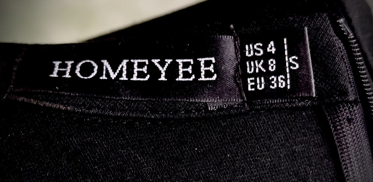 Homeyee Black Fit & Flare Dress Size 4 Contrast Stitching