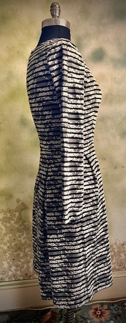 Tommy Hilfiger Black & White Lace Stripe Fit & Flare Dress Size 6